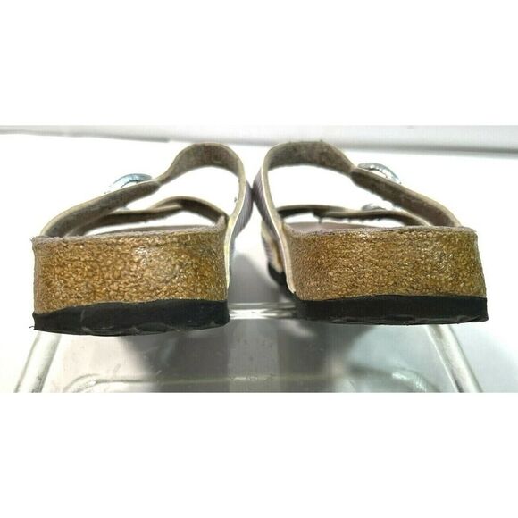 Birkenstock Birki's Sandals Lavender Purple White Stripe 2 Buckle - Picture 2 of 12